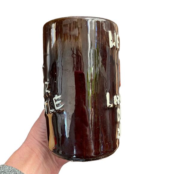 Vintage Redware Wet Your Whistle Beer Mug Novelty Man Gift Bar Ceramic Stein - Picture 6 of 16